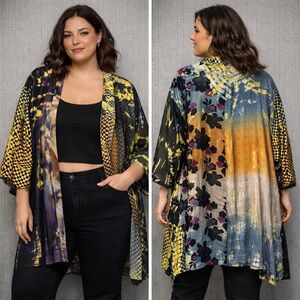 Citron Multicolor Kimono Top